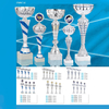 2024 New Design Different Size Custom Made Marble Base Sports Golf Soccer Basketball Marathon Custom Insert Logo Silver Metal Trophy Cup 