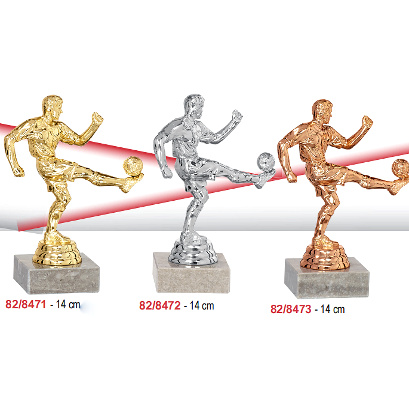 2024 New Design Different Size Custom Made Marble Base Sports Golf Soccer Basketball Marathon Custom Logo Gold Metal Soccer Trophy Cup 
