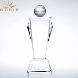 Custom Crystal Champion Golf Trophy with Free Engraving