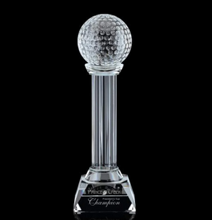Noble Crystal Golf Ball Custom Logo Crystal Glass Pieces Golf Trophy Award