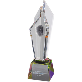 Noble Golf Ball Crystal Glass Sports Gift Customized Personalized Bespoke Logo Golf Trophy Award Hand Craft