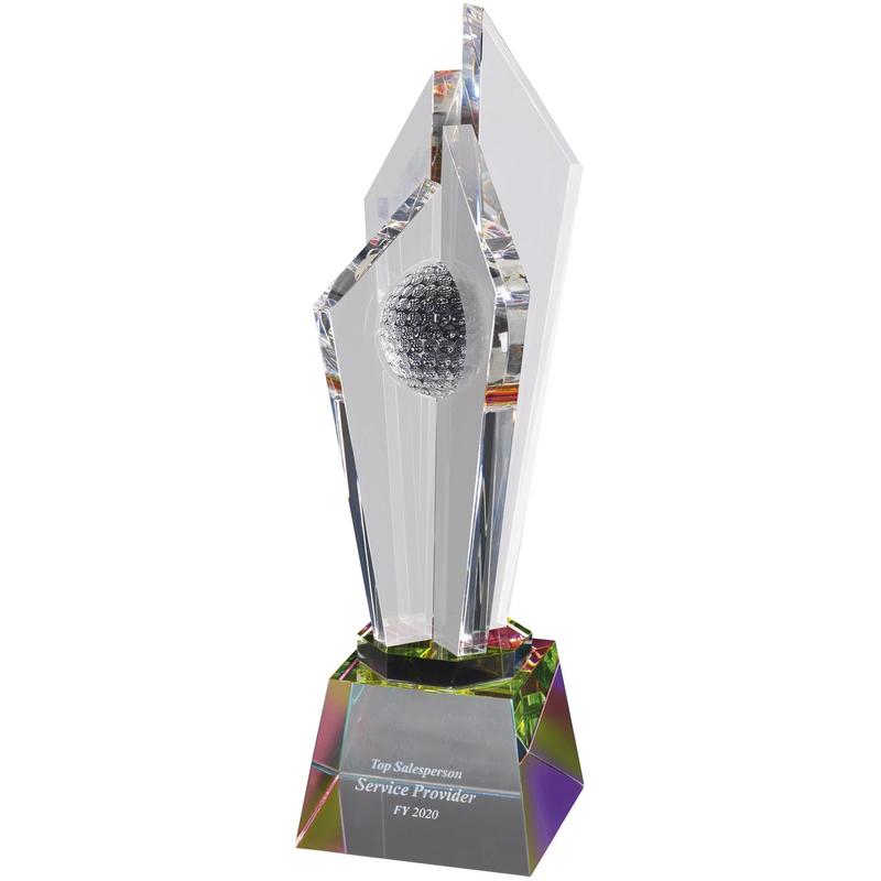 Noble Golf Ball Crystal Glass Sports Gift Customized Personalized Bespoke Logo Golf Trophy Award Hand Craft