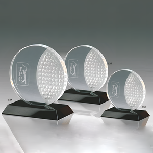 Noble High Quality K9 Crystal Business Gift Sports Awards Custom Bespoke Logo Golf A Hole in One Trophy Hand Craft