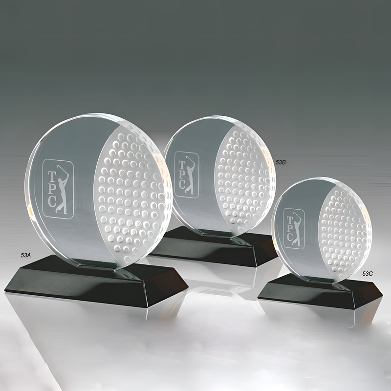 Noble High Quality K9 Crystal Business Gift Sports Awards Custom Bespoke Logo Golf A Hole in One Trophy Hand Craft