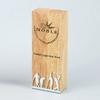 Noble High Quality Wood Business Gift Sports Awards Custom Bespoke Logo Golf A Hole in One Trophy Hand Craft