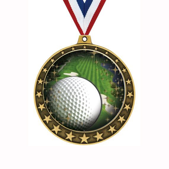 Noble High Quality Gold Metal Golf Business Gift Sports Awards Custom Bespoke Logo Golf A Hole in One Trophy Medal