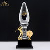 Noble K9 Crystal With Metal Figure Ball Business Gift Sports Awards Custom Bespoke Logo Golf A Hole in One Trophy Hand Craft
