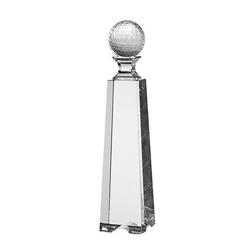 Noble Manufacturer Golf Ball Crystal Glass Outdoor Sports Gift Customized Personalized Bespoke Logo Golf Trophy Award Hand Craft
