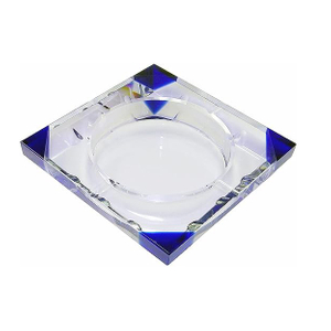 Noble Optical Crystal With Blue Edges Award Trophy Award Custom Logo Business Office Gift Ashtray Hand Craft