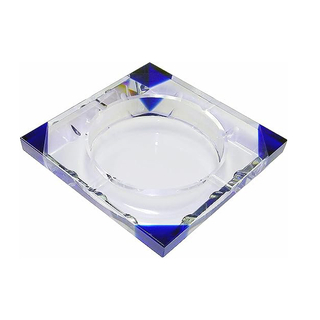 Noble Optical Crystal With Blue Edges Award Trophy Award Custom Logo Business Office Gift Ashtray Hand Craft