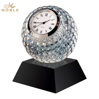 Noble Crystal Golf Ball And Crystal Column On Metal Base Golf Trophy Award