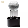 Noble Crystal Golf Ball And Crystal Column On Metal Base Golf Trophy Award