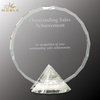 Noble Sunflower Octagon Circle Crystal Glass Custom Logo Golf Trophy Award