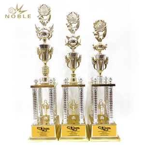 High Quality New Design Tall Column Four Posts Sports Awards Trophy