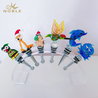 Funny Animal Murano Glass Novelty Custom Glass Wine Bottle Stopper