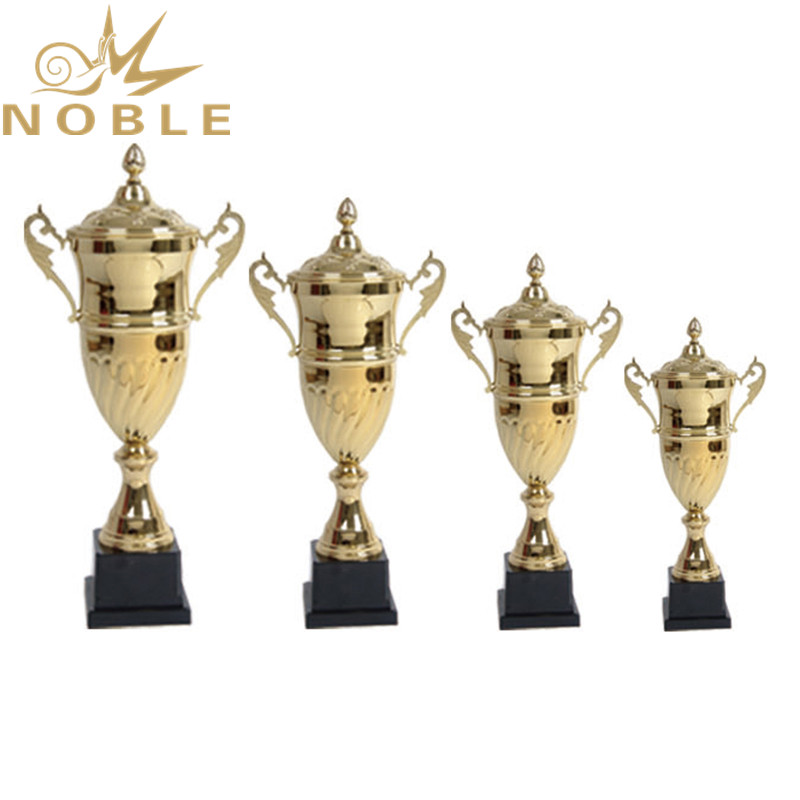 Sports League Metal Badminton Cup Trophy with Black Plastic Base