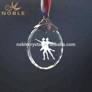 High Quality Custom Logo Elegant Oval Crystal Dancing Medal