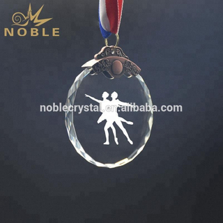 High Quality Custom Logo Elegant Oval Crystal Dancing Medal