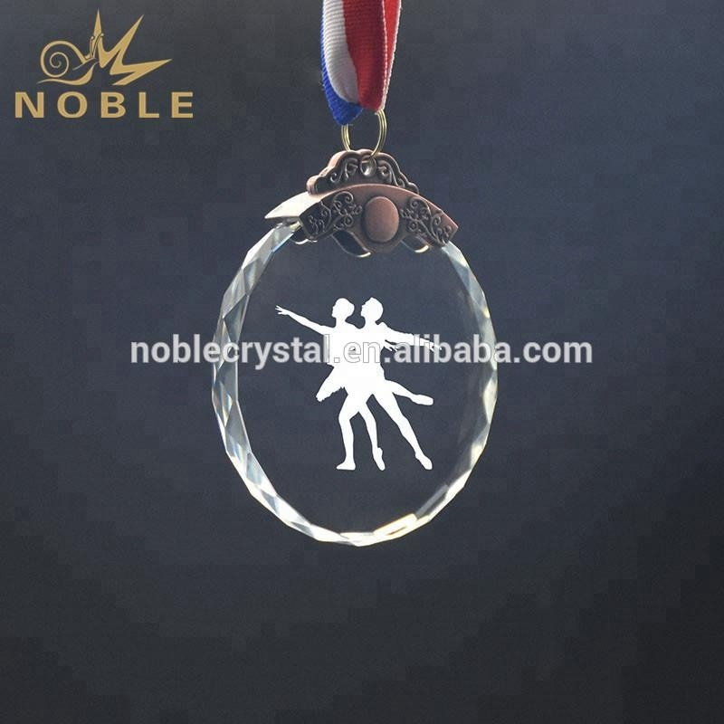 High Quality Custom Logo Elegant Oval Crystal Dancing Medal