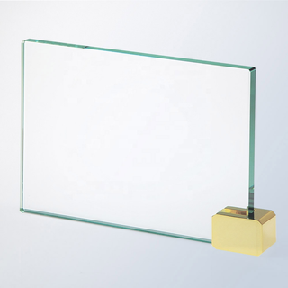 Free Engraving Custom Jade Glass Blank Rectangle Plaque Award with Aluminum Base