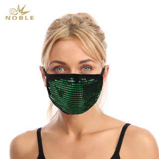 Masquerade Halloween Party Clubwear Womens Glitter Reusable Face Mask Sparkly Sequins Face Party Mask 
