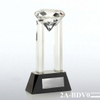 Clear Elegant Award Crystal Diamond Trophy On Base