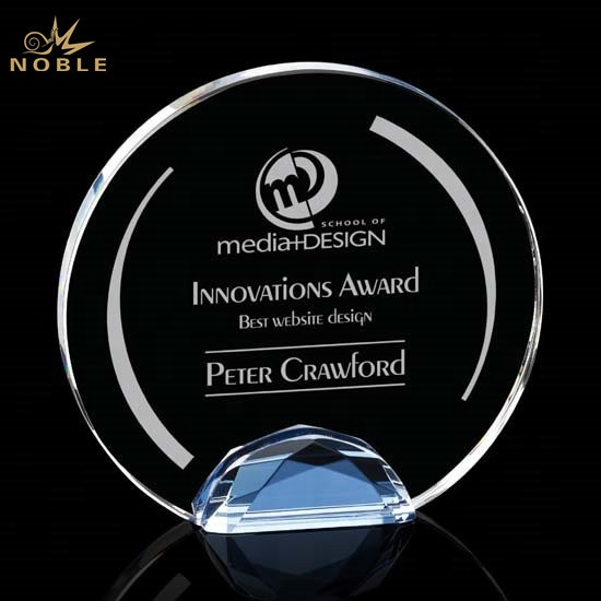 Noble New Design Custom Round Crystal Palque with Your Logo Engraved