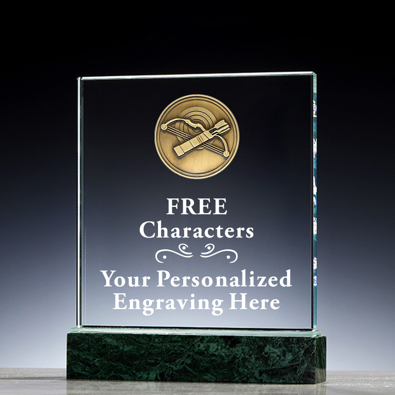 Unique Design Custom Medal Sports Champions Crystal Archery Award with Marble Base