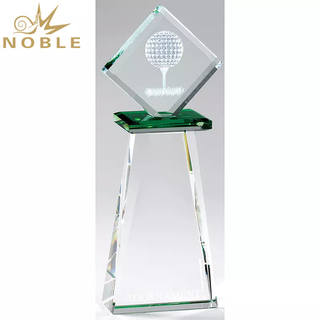 New Design Free Engraving Custom Sports Crystal Golf Trophy
