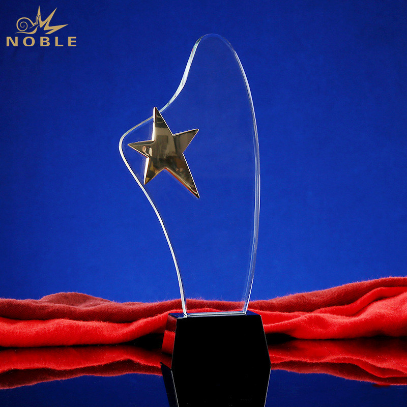 Manufacturer Metal Star Shape Blank Crystal Trophy Awards