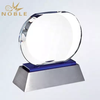 Customized Oval Shape Crystal Plaque Trophy with Metal Base