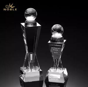 High Quality Custom Victory Crystal Globe Tower Award Trophy