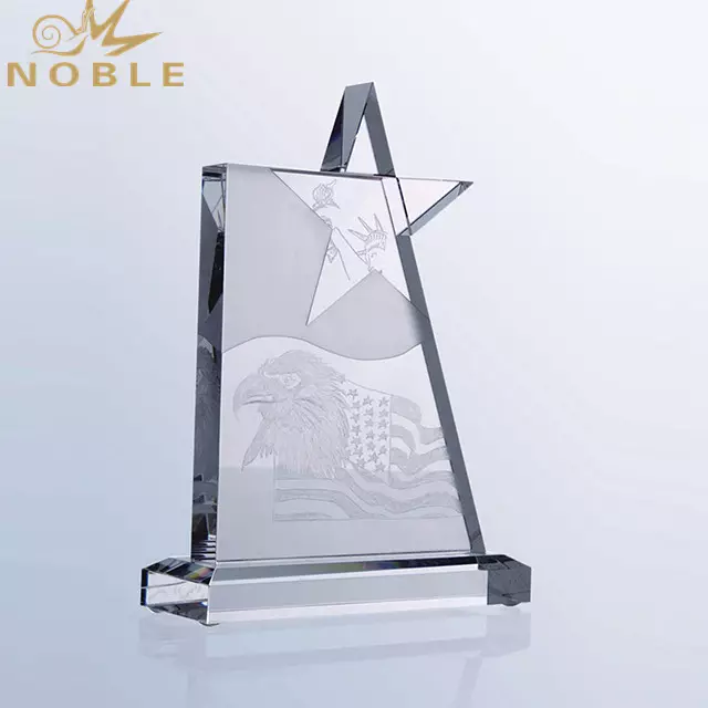 Personalized Crystal Star Trophy Award with Your Custom Logo Engraved