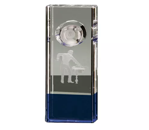 Noble High Quality Custom Laser Engraved Crystal Snooker Pool Trophy