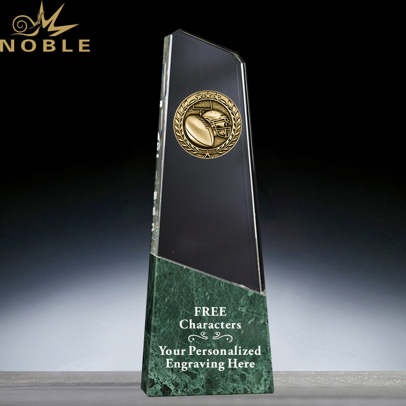 Hot Selling Custom Engraving Crystal Glass Award with Marble Base 