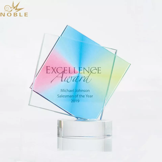  Color Printing Custom Crystal Square Plaque Trophy