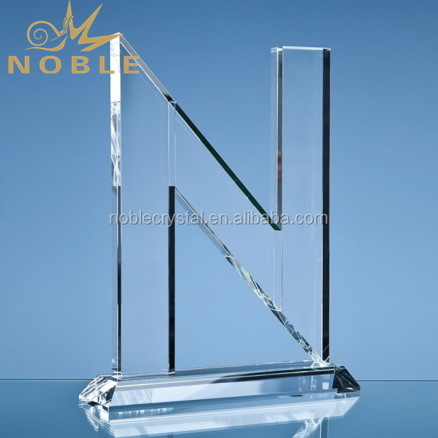 Blank Letter Shape Custom Crystal Trophy