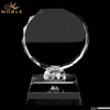 Diamond Edge Blank Round Crystal Trophy With Base