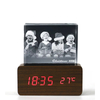 Noble Manufacturer 3D Laser Crystal With Wooden Clock Business Gift Customized Bespoke Logo Office Decoration Trophy Award Hand Craft Desk Gift