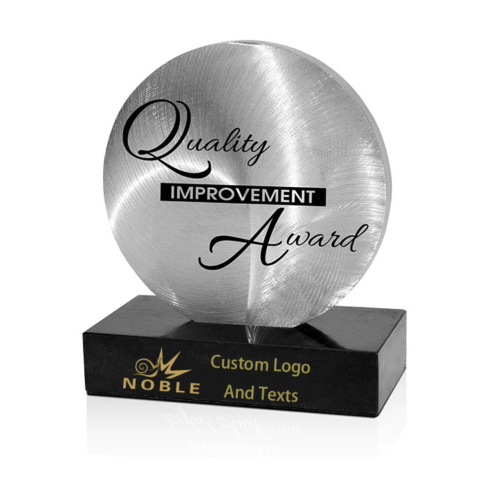 Crystal With High Quality Silver Metal Aluminum Star Custom Bespoke Etched Logo Business Gift Craft Trophy Awards