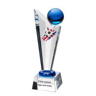 Noble Manufacturer Wholesale Crystal Glass Plaque With Custom Logo UK Gift Sport Soccer Trophy Award Hand Craft