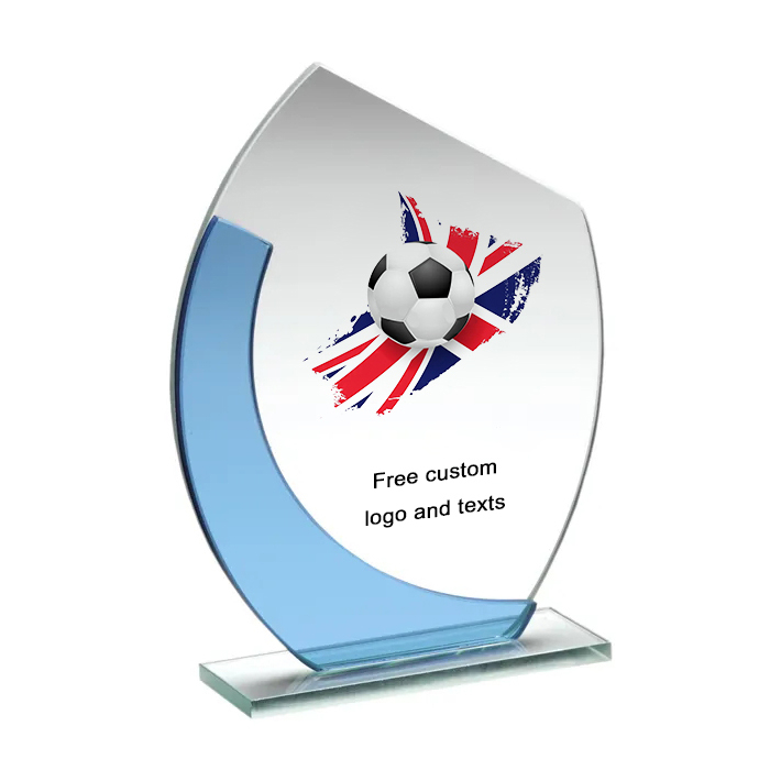 Noble Manufacturer Wholesale Crystal Glass With Custom Logo UK Gift Sport Soccer Trophy Award Craft 