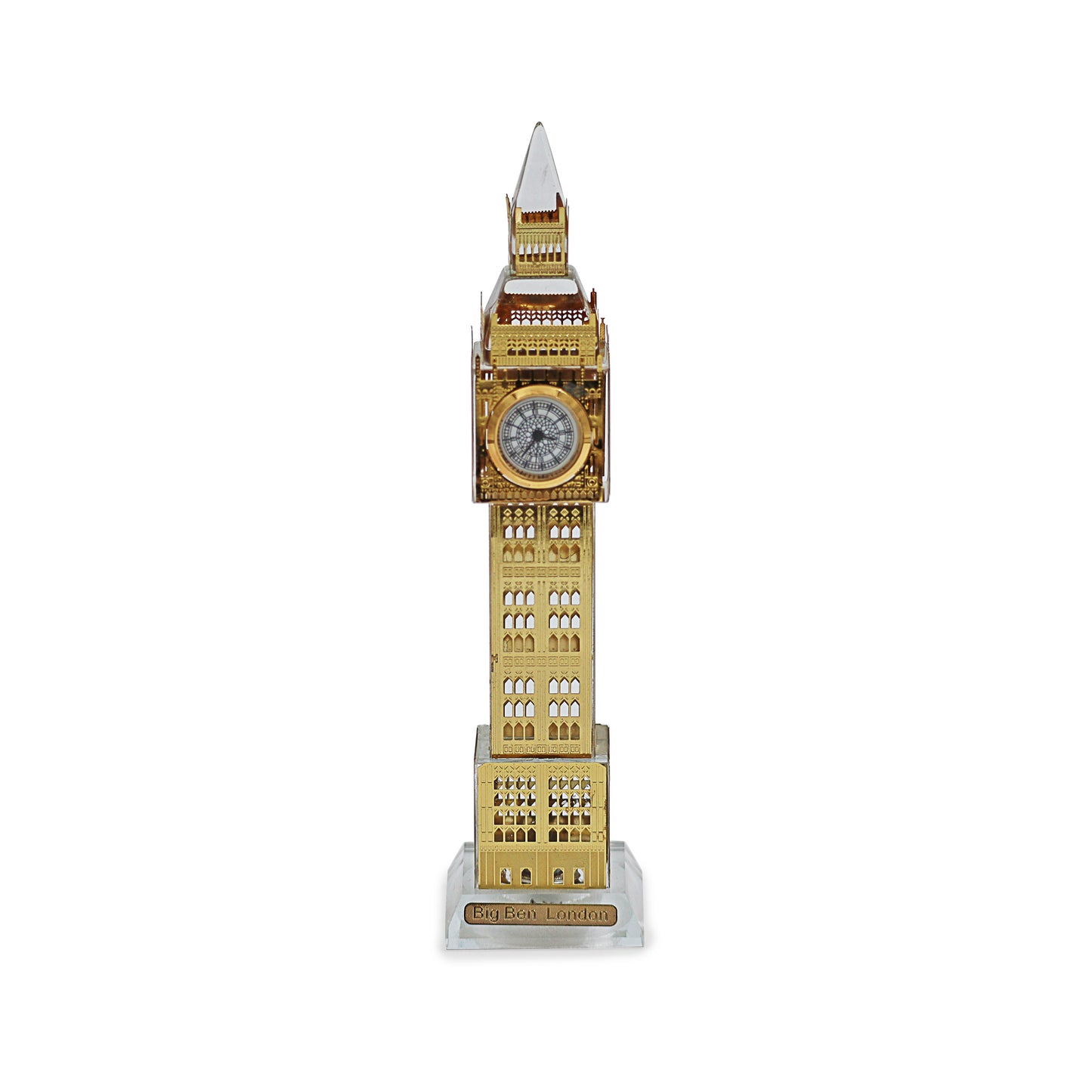 Noble Manufacturer Wholesale UK Gift Personalized Crystal Glass Metal Big Ben Clock Souvenir 