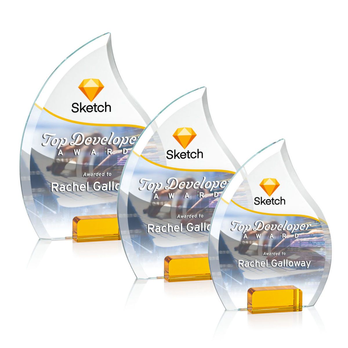 Noble Wholesale Cheap Different Color Options Outdoor Sports Business Gift Custom Personalized Logo Glass Trophy Award Plaque