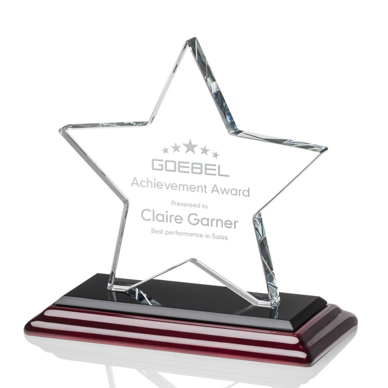 Noble Wholesale Cheap Different Color Options Outdoor Sports Business Gift Custom Personalized Logo Glass Trophy Award Plaque