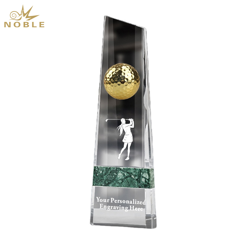 Noble Marble Metal Crystal Golf Ball Outdoor Sports Customized Personalized Bespoke Golf Trophy Award