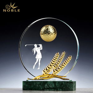 Noble Marble Metal Golf Ball Crystal Outdoor Sports Customized Personalized Bespoke Golf Trophy 