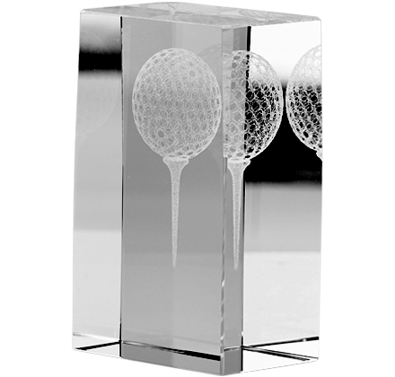 Noble 3D Laser Cube Crystal Glass outdoor Sports Customized Personalized Bespoke Golf Trophy Award