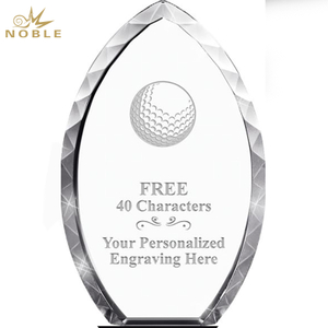 Noble Oval Arrow Crystal Glass Outdoor Sports Customized Personalized Bespoke Logo Golf Trophy Award