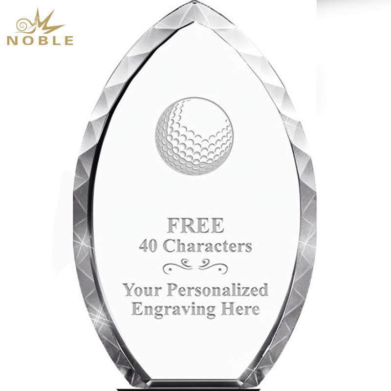 Noble Oval Arrow Crystal Glass Outdoor Sports Customized Personalized Bespoke Logo Golf Trophy Award